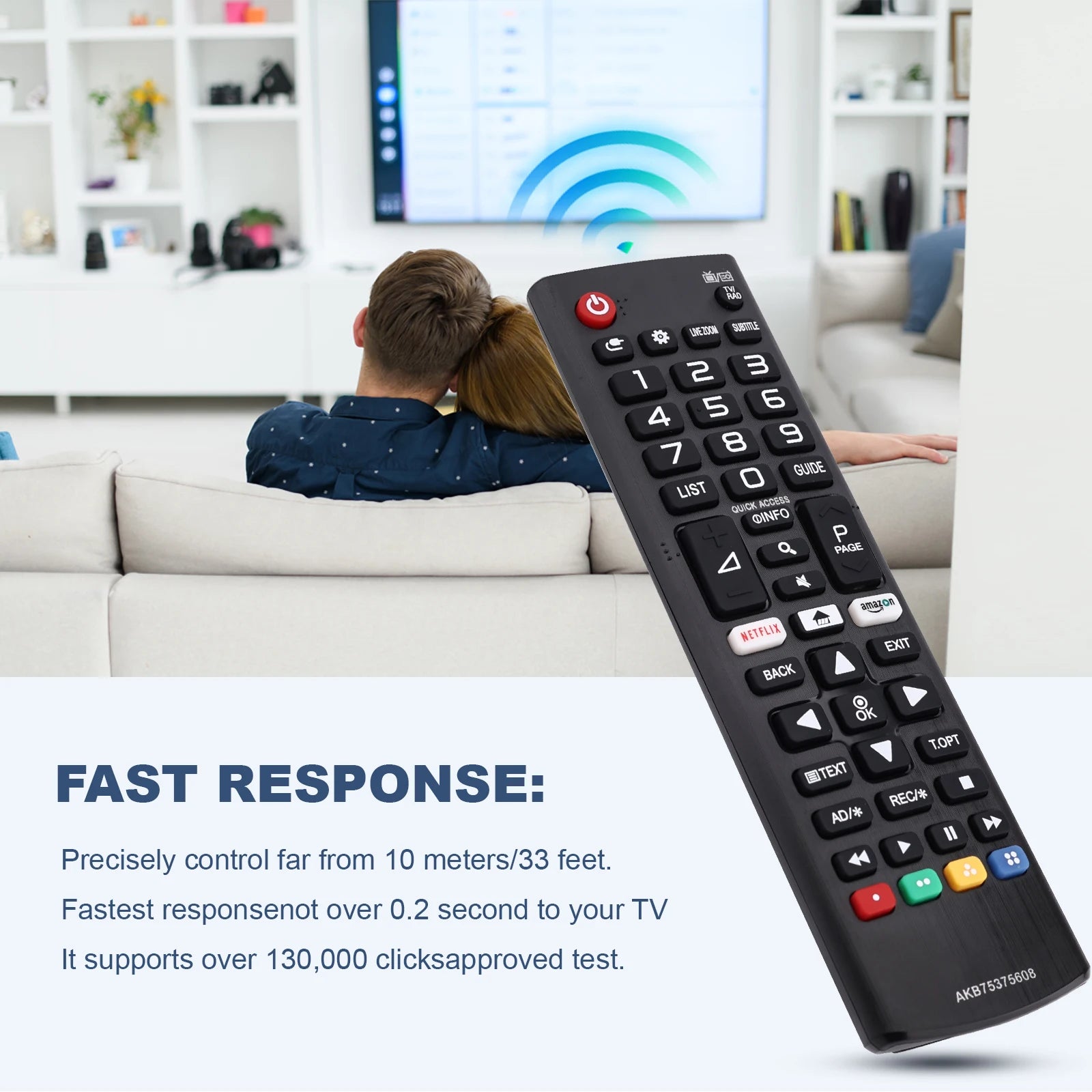Mando a Distancia Universal AKB 75095308 ABS De Alta Calidad Para L.G Smart TV 32LJ610V 43UJ634V 49UJ634V 55UJ634V 65UJ634V 43UJ