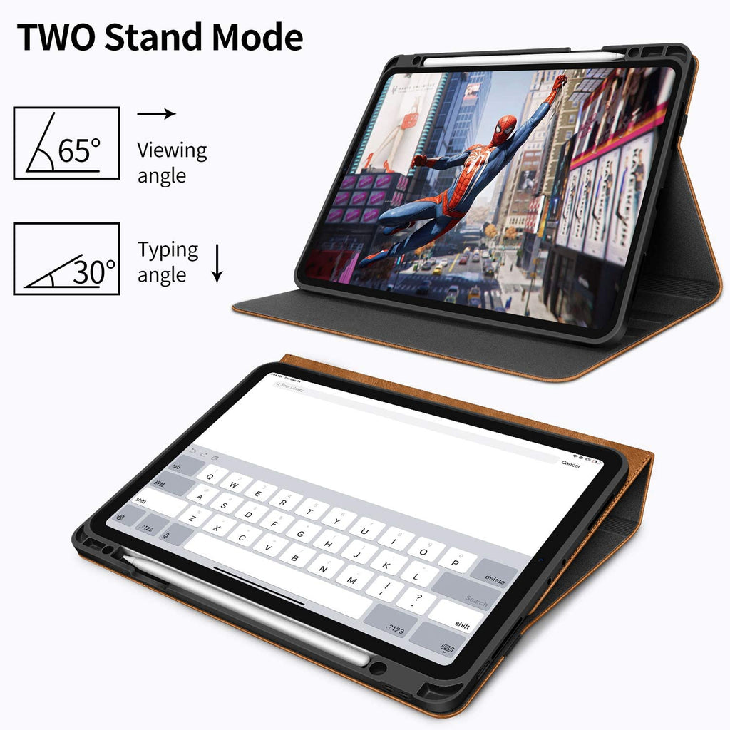 HOLIMET Ipad Pro 12.9 Case 2022 6Th/5Th/4Th/3Rd Generation Case 2021 2020 2018 with Pencil Holder Pocket Strap Folio Stand Cover Soft TPU Back Shockproof, Auto Sleep/Wake,Vegan Leather