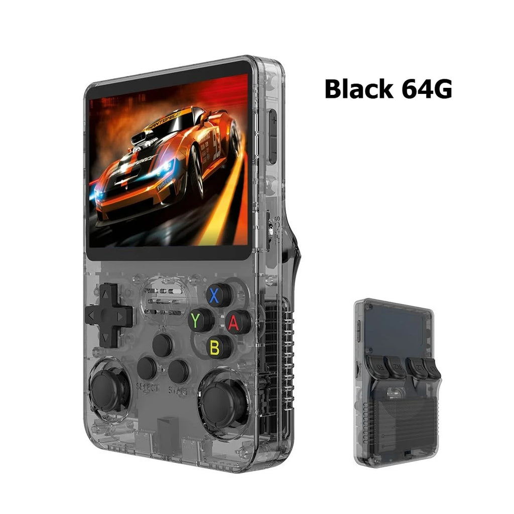 Open Source R36S Retro Handheld Video Game Console Linux System 3.5 Inch IPS Screen Portable Pocket Video Player R35S 64GB Games
